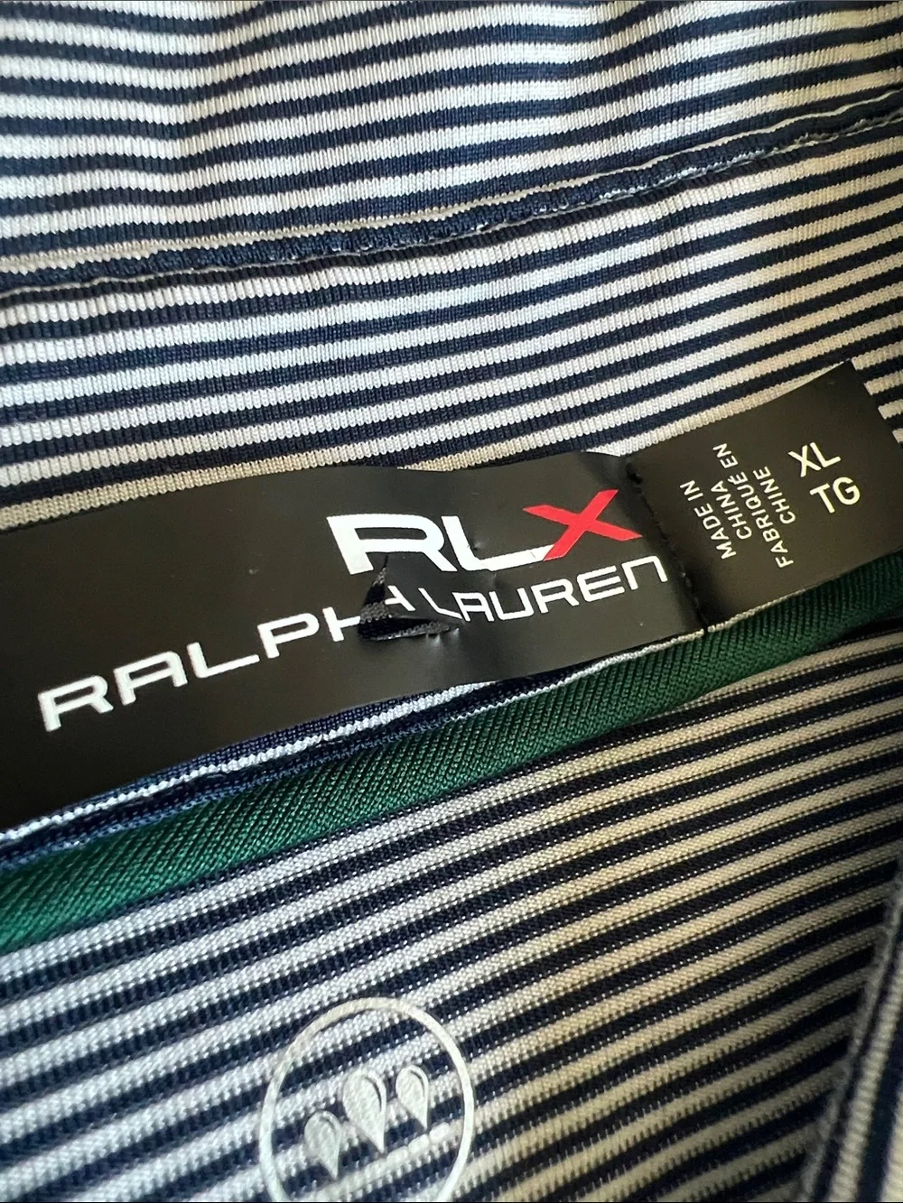 Ralph Lauren Men’s Navy and White Striped Polo